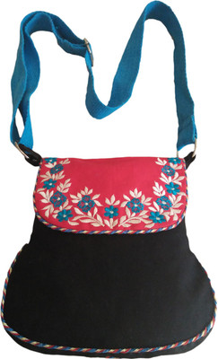 

Fly Angels Women Casual Black Canvas Sling Bag