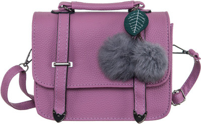 

Peaubella Girls Casual Purple Leatherette Sling Bag