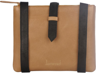 

Justanned Women Casual Tan Genuine Leather Sling Bag