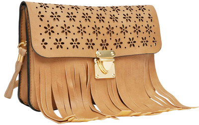 

Hawai Women Evening/Party Brown PU Sling Bag