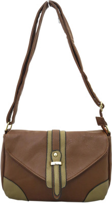 

Heels & Handles Women Casual Brown, Khaki PU Sling Bag