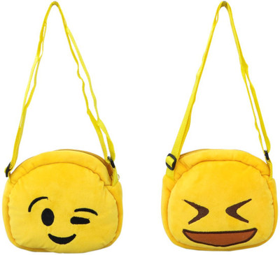 

Heels & Handles Girls Casual Yellow Felt Sling Bag