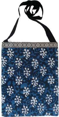 

Bhamini Women Blue Cotton Sling Bag