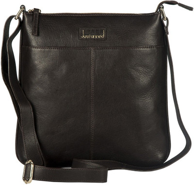 Justanned Women Formal Brown Genuine Leather Sling Bag