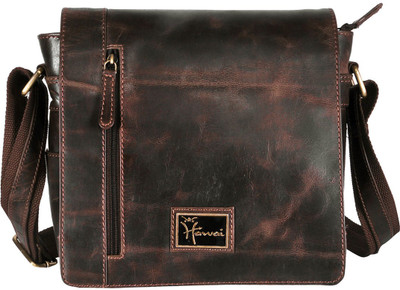 

Hawai Men & Women Formal Brown Genuine Leather Sling Bag