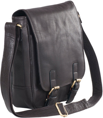 

LeCobbs Men Casual Brown Genuine Leather Sling Bag