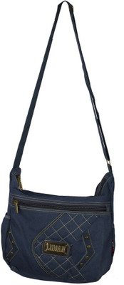 

Ludan Men Casual Blue Canvas Sling Bag