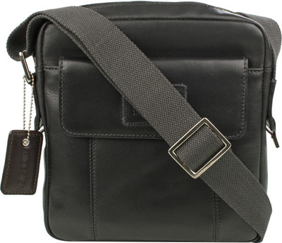 

Hidesign Men Formal Black, Brown Genuine Leather Sling Bag