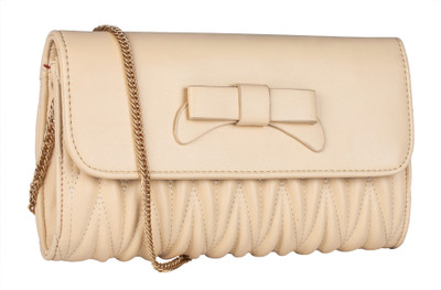 

Abrazo Girls Evening/Party Beige PU Sling Bag