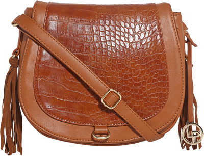 

Lino Perros Women Casual Brown Leatherette Sling Bag