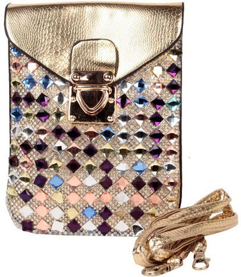 

Trendberry Women Gold PU Sling Bag