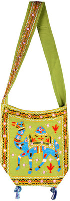 

Rajrang Women Casual Green, Blue Cotton Sling Bag, Blue;green