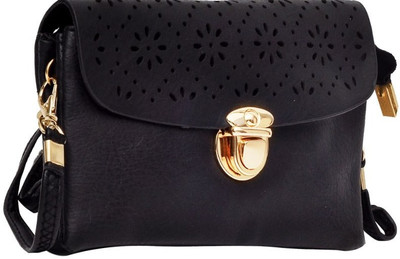 

Hawai Women Casual Black PU Sling Bag