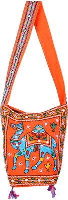 

Rajrang Women Casual Multicolor Cotton Sling Bag