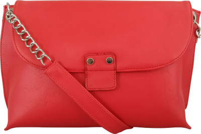 

Toteteca Bag Works Women Evening/Party Red PU Sling Bag