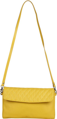 

Anekaant Women Casual Yellow PU Sling Bag