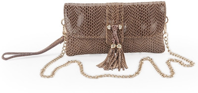 

F&T Women Evening/Party Brown Genuine Leather Sling Bag