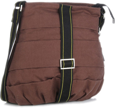 

Home Heart Girls Casual Brown Canvas Sling Bag