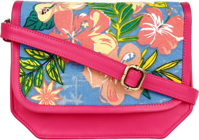 

Pretty Things Women Casual Pink, Blue PU Sling Bag, Blue;pink