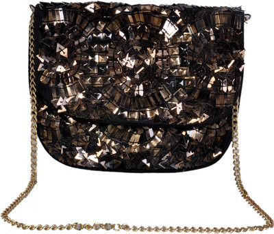 

Diwaah Women Evening/Party Black Cotton Sling Bag