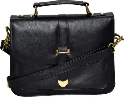 Global Impex Women Formal Black PU Sling Bag