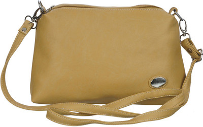 

Leather Land Women Casual Beige Leatherette Sling Bag