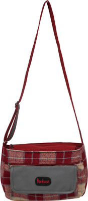 

Anekaant Women Casual Maroon, Grey Cotton, PU Sling Bag, Grey;maroon
