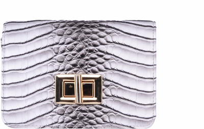 

Peaubella Women Casual White Leatherette Sling Bag