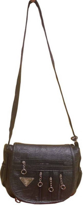 

Rapidcostore Girls Casual Black Leatherette Sling Bag