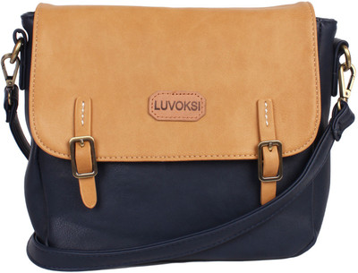 

Luvoksi Women Casual Blue, Tan PU Sling Bag