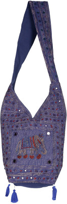 Rajrang Women Casual Blue Cotton Sling Bag