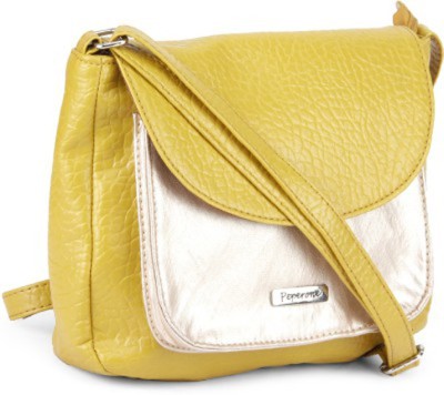 

Peperone Women Casual Yellow PU Sling Bag