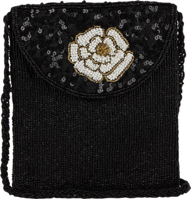 

Ahankara Women Casual Black, White Beads, Polyester Sling Bag