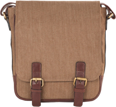 

LeCobbs Men Casual Tan Denim Sling Bag