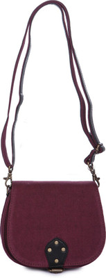 

Matchbox Maison Women Casual Maroon Genuine Leather Sling Bag