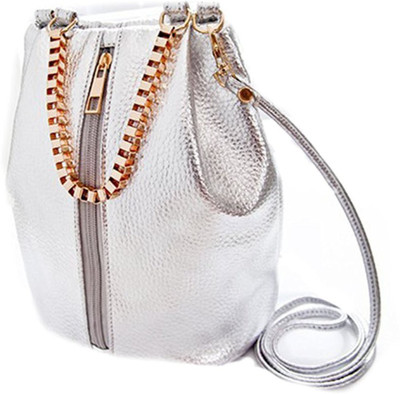 

Creative India Exports Women Evening/Party Silver PU Shoulder Bag