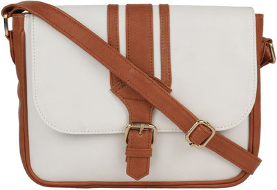 

Berrypeckers Women Casual White PU Sling Bag