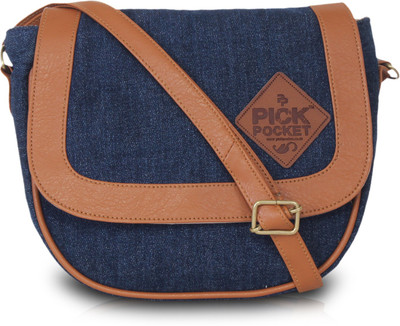 

Pickpocket Women Casual Blue Denim Sling Bag