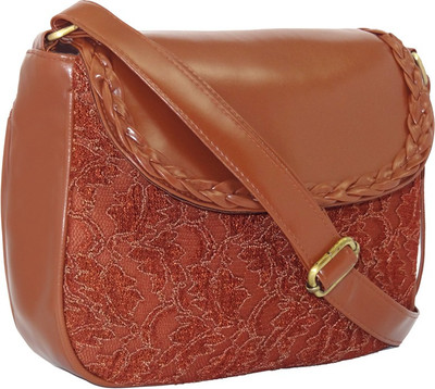 

Hi Look Women Casual Brown Canvas Sling Bag
