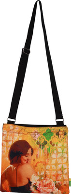 

Eco Corner Women Casual Orange Cotton Sling Bag