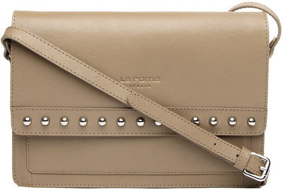 

La Roma Girls Casual Beige Genuine Leather Sling Bag