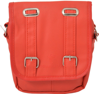 

Pragmus Girls Casual Red PU Sling Bag