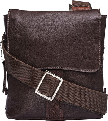 

Hidesign Men Formal Brown Genuine Leather Sling Bag