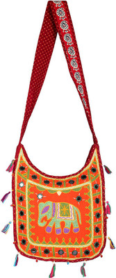 

Rajrang Women Casual Multicolor Cotton Sling Bag