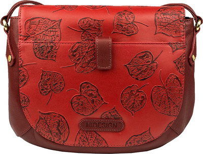 

Hidesign Women Casual Red Genuine Leather Sling Bag