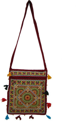 

The Living Craft Women Casual Multicolor Cotton Sling Bag
