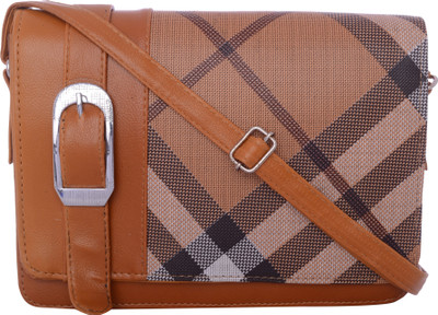 

Exotique Women Casual Tan Leatherette Sling Bag