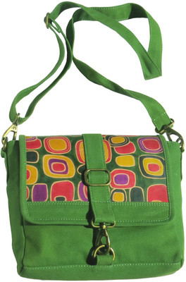 

Bhoomija Women Casual Green Canvas Sling Bag