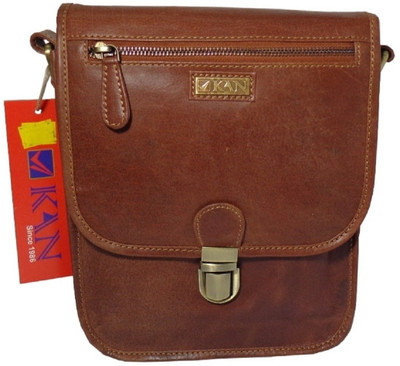 

Kan Men & Women Formal Brown Genuine Leather Sling Bag