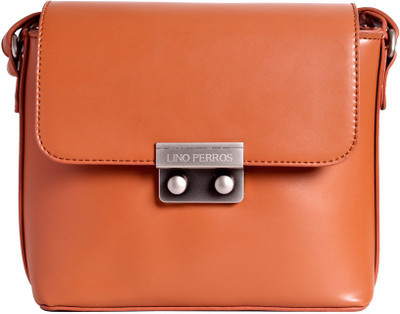 

Lino Perros Women Casual Tan Leatherette Sling Bag